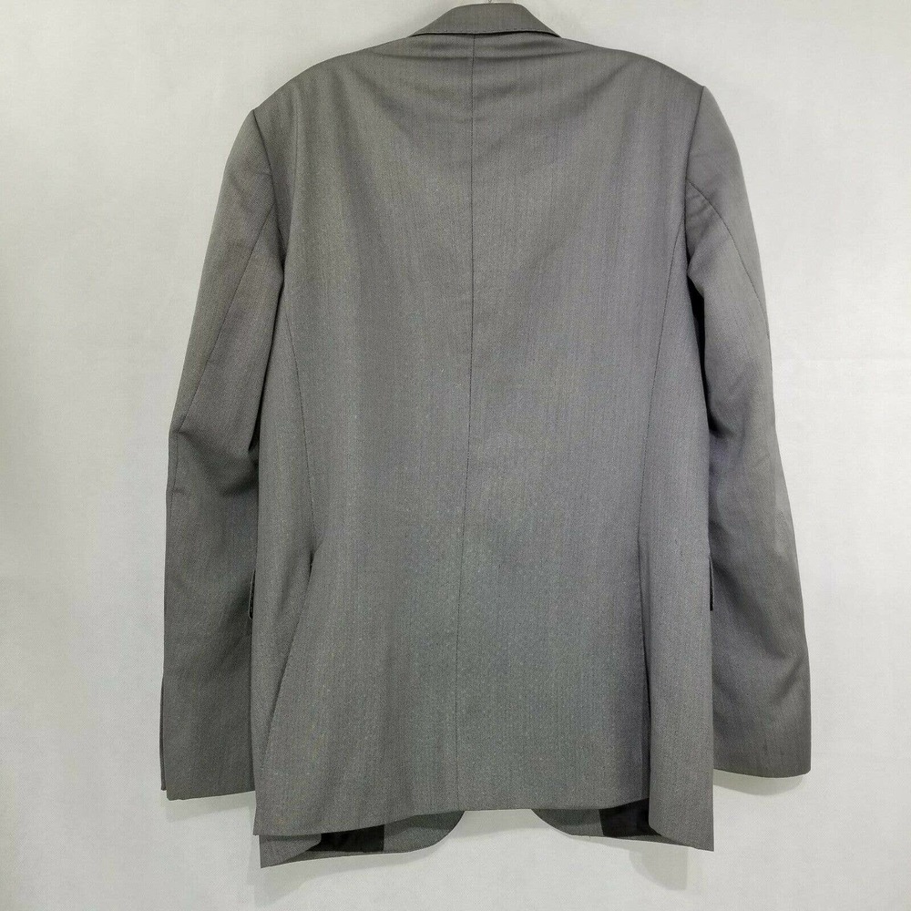 Zara Man Mens 38 Silver Gray Silk and Wool Blazer Sport Coat Suit Jacket - Picture 7 of 12